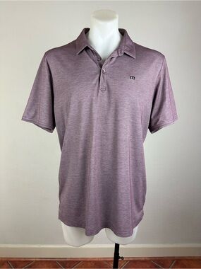 Travis Mathew Stretch Golf Polo in Heathered Mauve